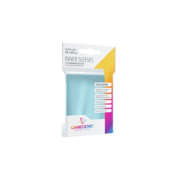 Gamegenic - Inner Sleeves - Clear (100 Sleeves)-GGS10013ML