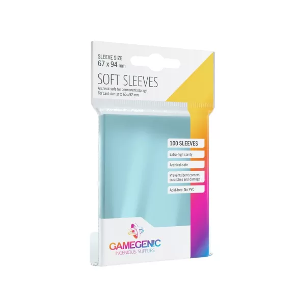 Gamegenic - Soft Sleeves - Clear (100 Sleeves)-GGS10014ML