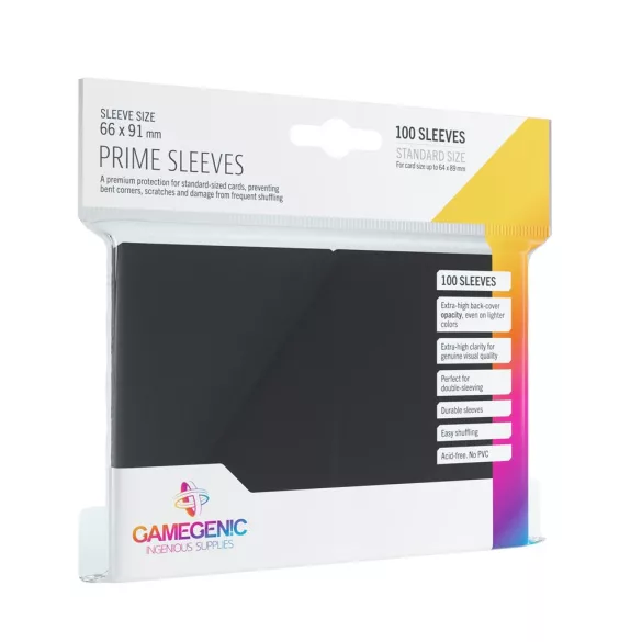 Gamegenic - Prime Sleeves Black (100 Sleeves)-GGS10018ML
