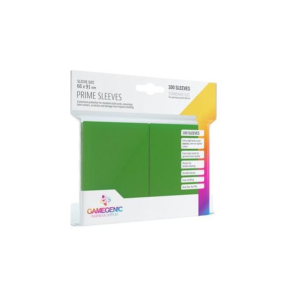 Gamegenic - Prime Sleeves Green (100 Sleeves)-GGS10019ML