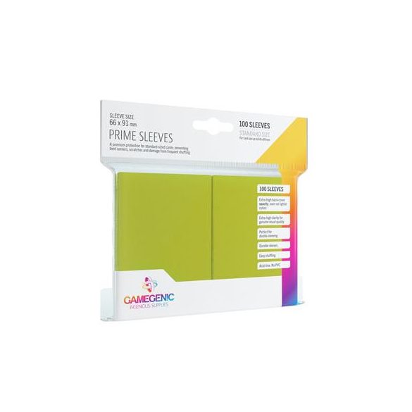 Gamegenic - Prime Sleeves Lime (100 Sleeves)-GGS10022ML