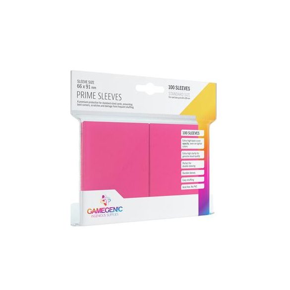 Gamegenic - Prime Sleeves Pink (100 Sleeves)-GGS10024ML