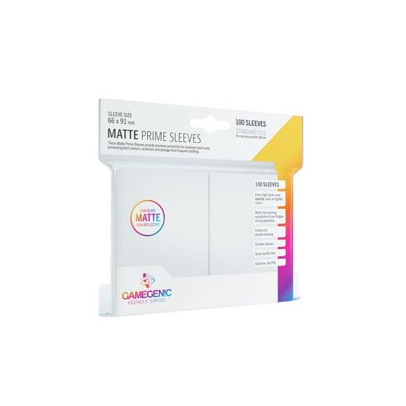 Gamegenic - Matte Prime Sleeves White (100 Sleeves)-GGS10029ML