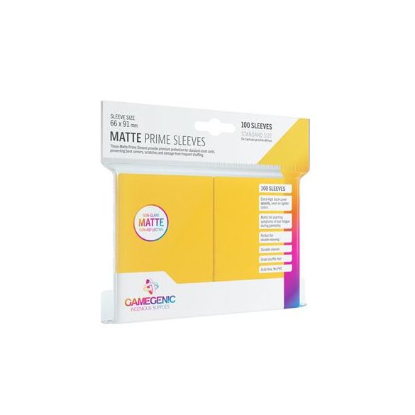 Gamegenic - Matte Prime Sleeves Yellow (100 Sleeves)-GGS10032ML