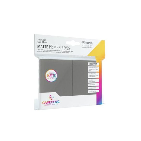Gamegenic - Matte Prime Sleeves Dark Gray (100 Sleeves)-GGS10037ML