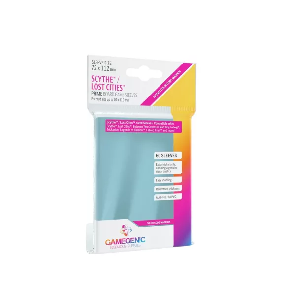 Gamegenic - PRIME Scythe/Lost Cities Sleeves 72 x 112 mm - Clear (80 Sleeves)-GGS10043ML