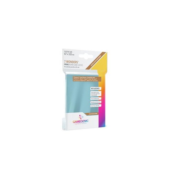 Gamegenic - PRIME 7 Wonders Sleeves 67 x 103 mm - Clear (80 Sleeves)-GGS10044ML