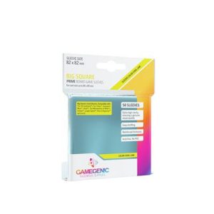 Gamegenic - PRIME Big Square-Sized Sleeves 82 x 82 mm - Clear (50 Sleeves)-GGS10045ML