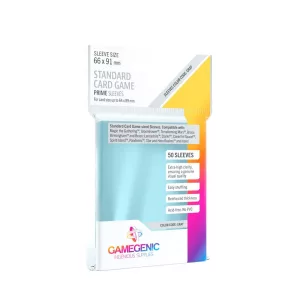 Gamegenic - PRIME Standard Card Game Sleeves 66 x 91 mm - Clear (50 Sleeves)-GGS10048ML