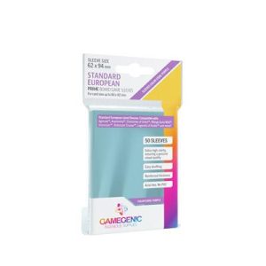 Gamegenic - PRIME Standard European-Sized Sleeves 62 x 94 mm - Clear (50 Sleeves)-GGS10049ML