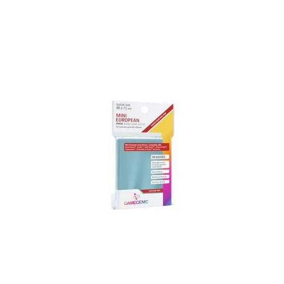 Gamegenic - PRIME Mini European-Sized Sleeves 46 x 71 mm - Clear (50 Sleeves)-GGS10050ML
