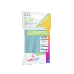 Gamegenic - PRIME Standard American-Sized Sleeves 59 x 91 mm - Clear (50 Sleeves)-GGS10051ML