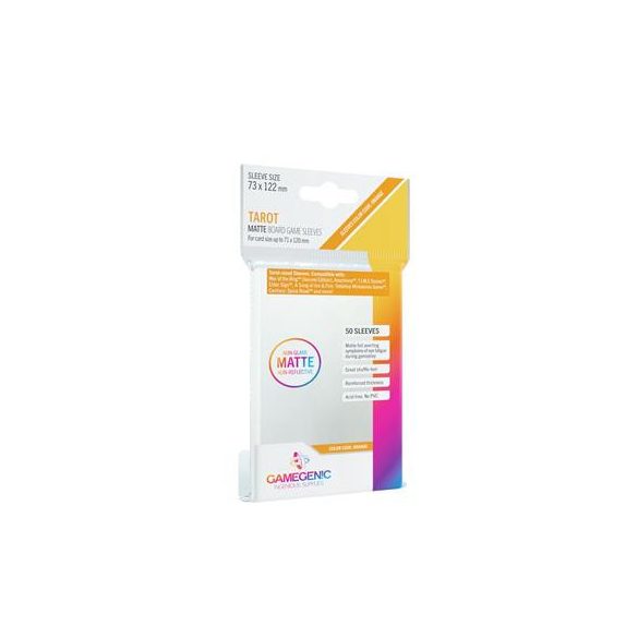 Gamegenic - MATTE Tarot-Sized Sleeves 73 x 122 mm - Clear (50 Sleeves)-GGS10056ML