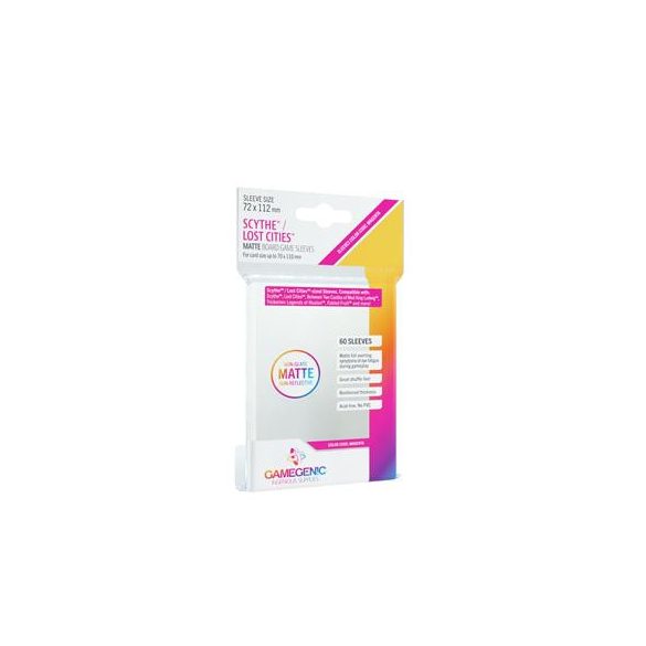 Gamegenic - MATTE Scythe and/or Lost Cities Sleeves 72 x 112 mm - Clear (60 Sleeves)-GGS10058ML
