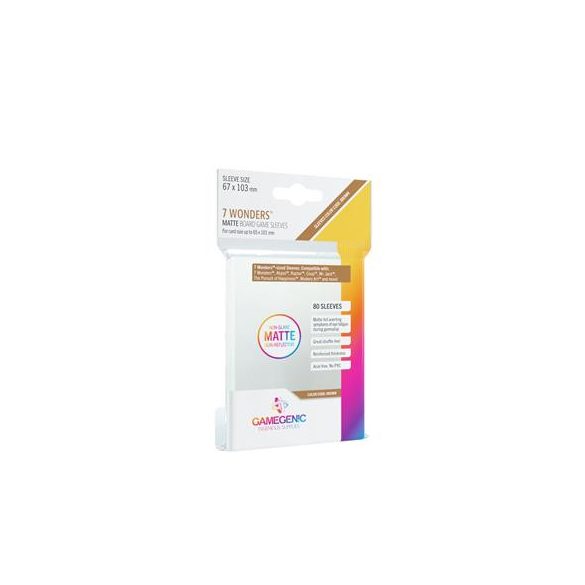 Gamegenic - MATTE 7 Wonders Sleeves 67 x 103 mm - Clear (80 Sleeves)-GGS10059ML