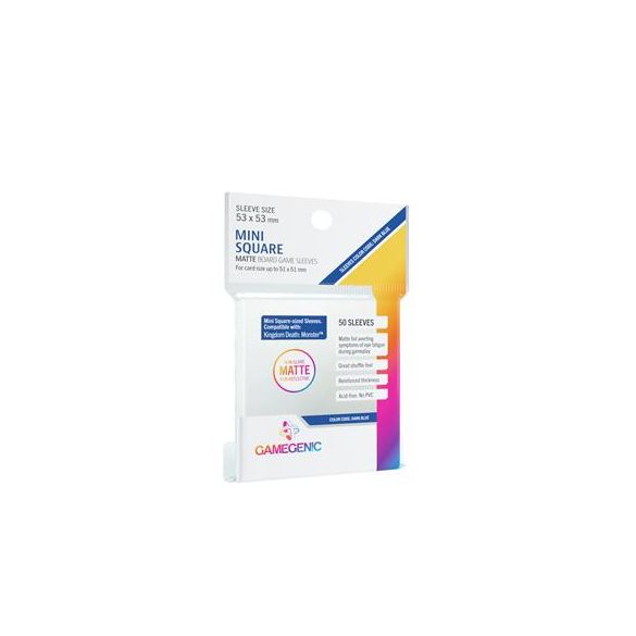 Gamegenic - MATTE Mini Square-Sized Sleeves 53 x 53 mm - Clear (50 Sleeves)-GGS10062ML