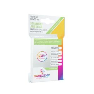Gamegenic - MATTE Standard American-Sized Boardgame Sleeves 59 x 91 mm - Clear (50 Sleeves)-GGS10066ML