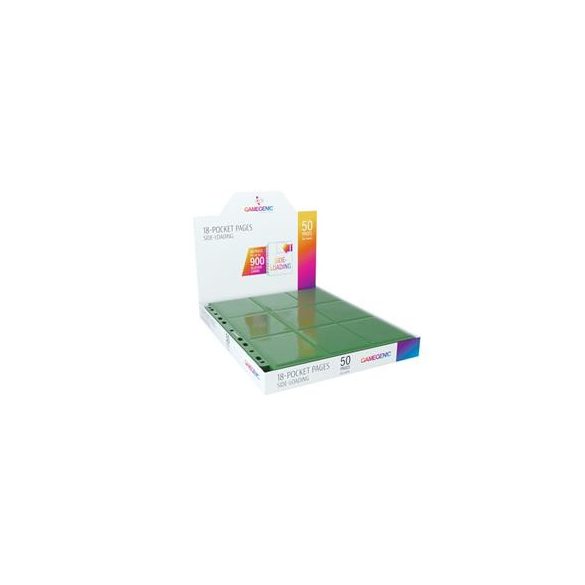 Gamegenic - Sideloading 18-Pocket Pages DISPLAY Green-GGS30006ML
