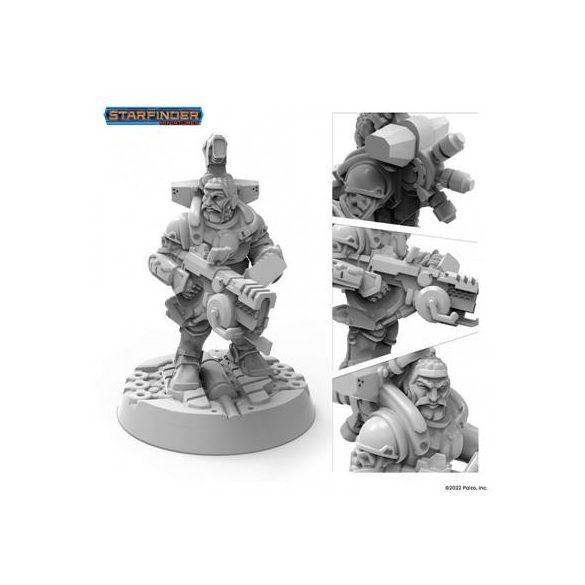 Starfinder Miniatures: Dwarf Soldier - EN-PSF0002