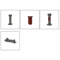 Wizkids Deep Cuts Unpainted Miniatures: Pillars & Banners-90046