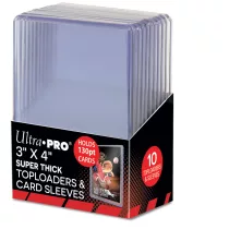 3" X 4" Super Thick 130PT Toploader with Thick Card Sleeves 10ct-15281