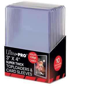 3" X 4" Super Thick 130PT Toploader with Thick Card Sleeves 10ct-15281
