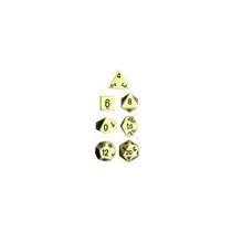 Chessex Opaque Polyhedral 7-Die Sets - Ivory w/black-25400