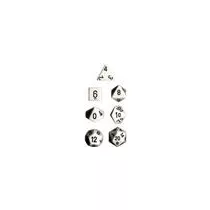 Chessex Opaque Polyhedral 7-Die Sets - White w/black-25401