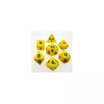 Chessex Opaque Polyhedral 7-Die Sets - Yellow w/black-25402