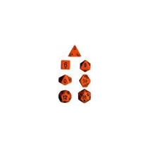 Chessex Opaque Polyhedral 7-Die Sets - Orange w/black-25403