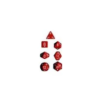Chessex Opaque Polyhedral 7-Die Sets - Red w/white-25404