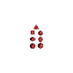 Chessex Opaque Polyhedral 7-Die Sets - Red w/white-25404