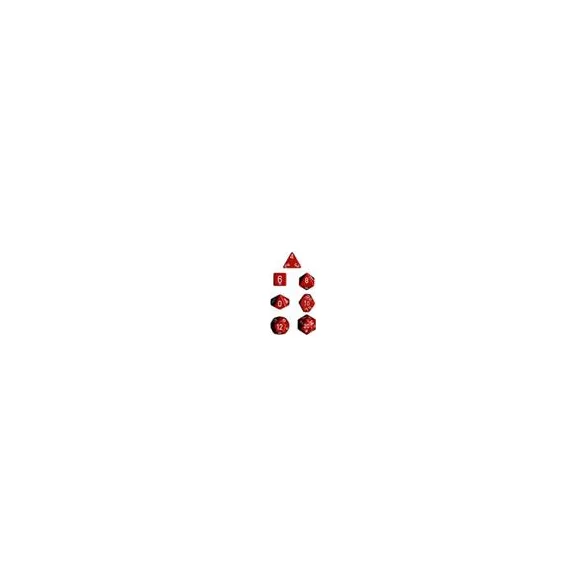 Chessex Opaque Polyhedral 7-Die Sets - Red w/white-25404