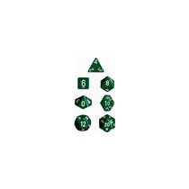 Chessex Opaque Polyhedral 7-Die Sets - Green w/white-25405