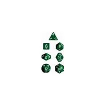 Chessex Opaque Polyhedral 7-Die Sets - Green w/white-25405