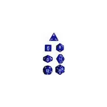 Chessex Opaque Polyhedral 7-Die Sets - Blue w/white-25406