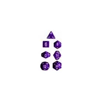 Chessex Opaque Polyhedral 7-Die Sets - Purple w/white-25407