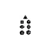 Chessex Opaque Polyhedral 7-Die Sets - Black w/white-25408