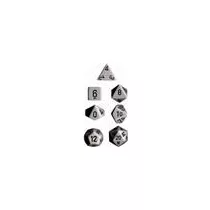 Chessex Opaque Polyhedral 7-Die Sets - Grey w/black-25410
