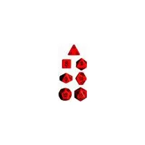 Chessex Opaque Polyhedral 7-Die Sets - Red w/black-25414