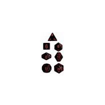 Chessex Opaque Polyhedral 7-Die Sets - Black w/red-25418
