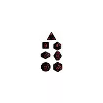 Chessex Opaque Polyhedral 7-Die Sets - Black w/red-25418