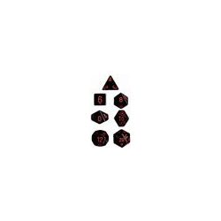 Chessex Opaque Polyhedral 7-Die Sets - Black w/red-25418