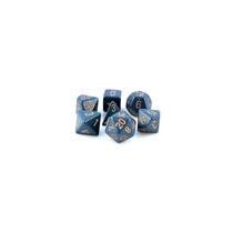 Chessex Opaque Polyhedral 7-Die Sets - Dusty Blue w/gold-25426