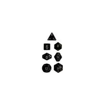 Chessex Opaque Polyhedral 7-Die Sets - Black w/gold-25428