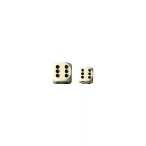 Chessex Opaque 16mm d6 with pips Dice Blocks (12 Dice) - Ivory w/black-25600