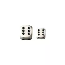 Chessex Opaque 16mm d6 with pips Dice Blocks (12 Dice) - White w/black-25601
