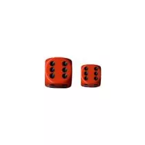 Chessex Opaque 16mm d6 with pips Dice Blocks (12 Dice) - Orange w/black-25603
