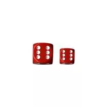 Chessex Opaque 16mm d6 with pips Dice Blocks (12 Dice) - Red w/white-25604