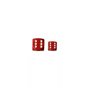 Chessex Opaque 16mm d6 with pips Dice Blocks (12 Dice) - Red w/white-25604